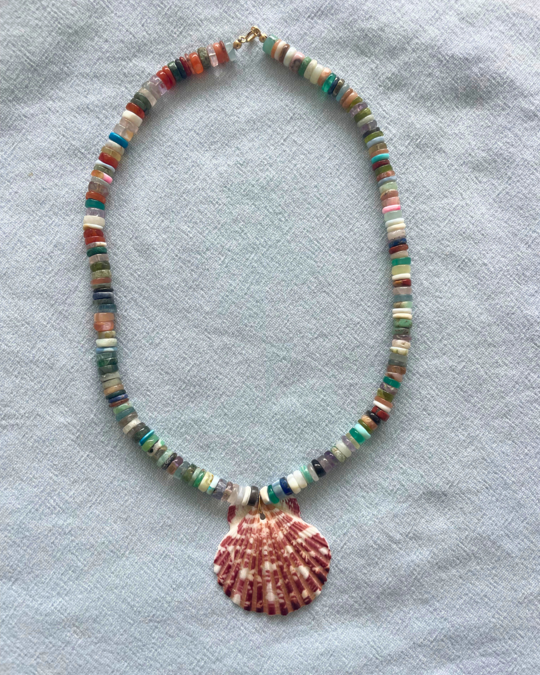 Pebble - Mixed Amethyst Shell Necklace