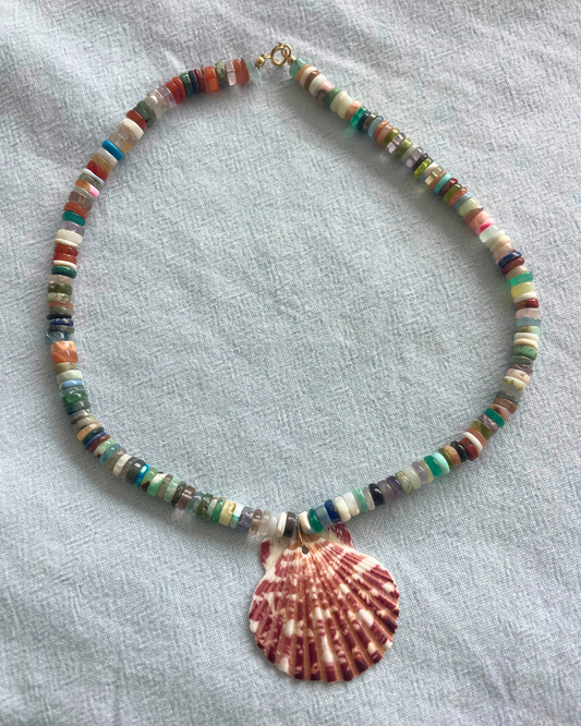 Pebble - Mixed Amethyst Shell Necklace