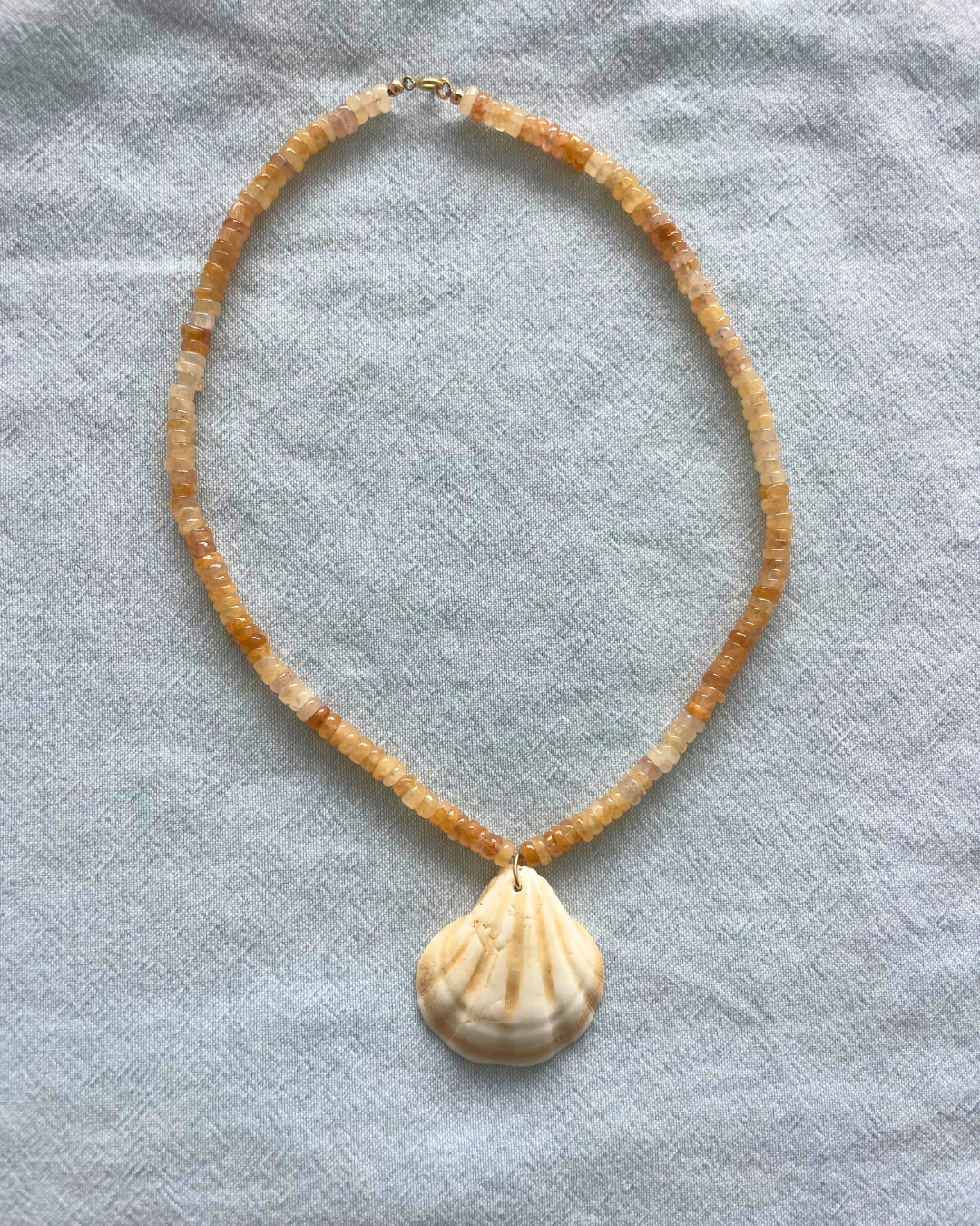 Marigold 2 - Yellow Opal Shell Necklace