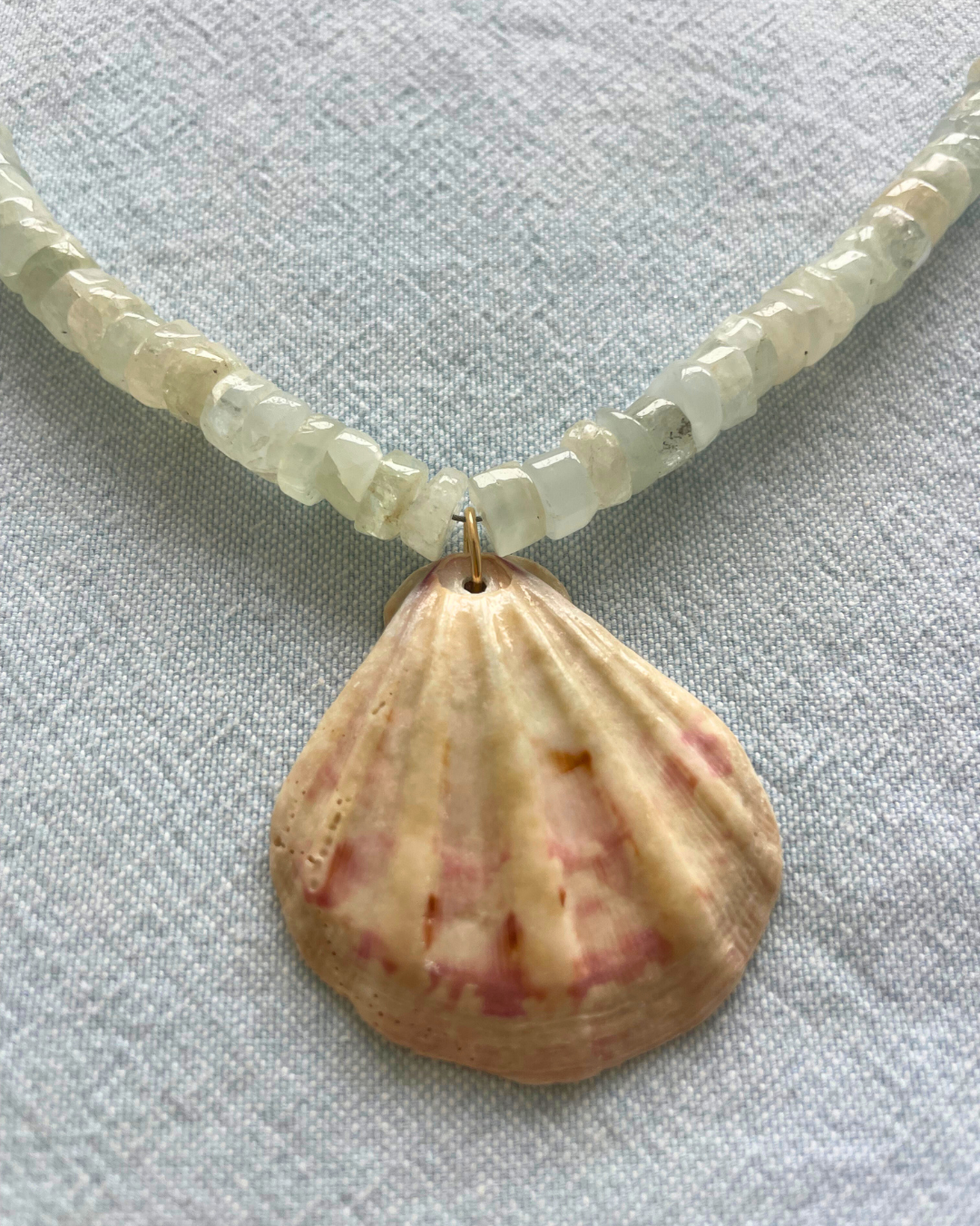 Seabreeze 3 - Aquamarine Shell Necklace