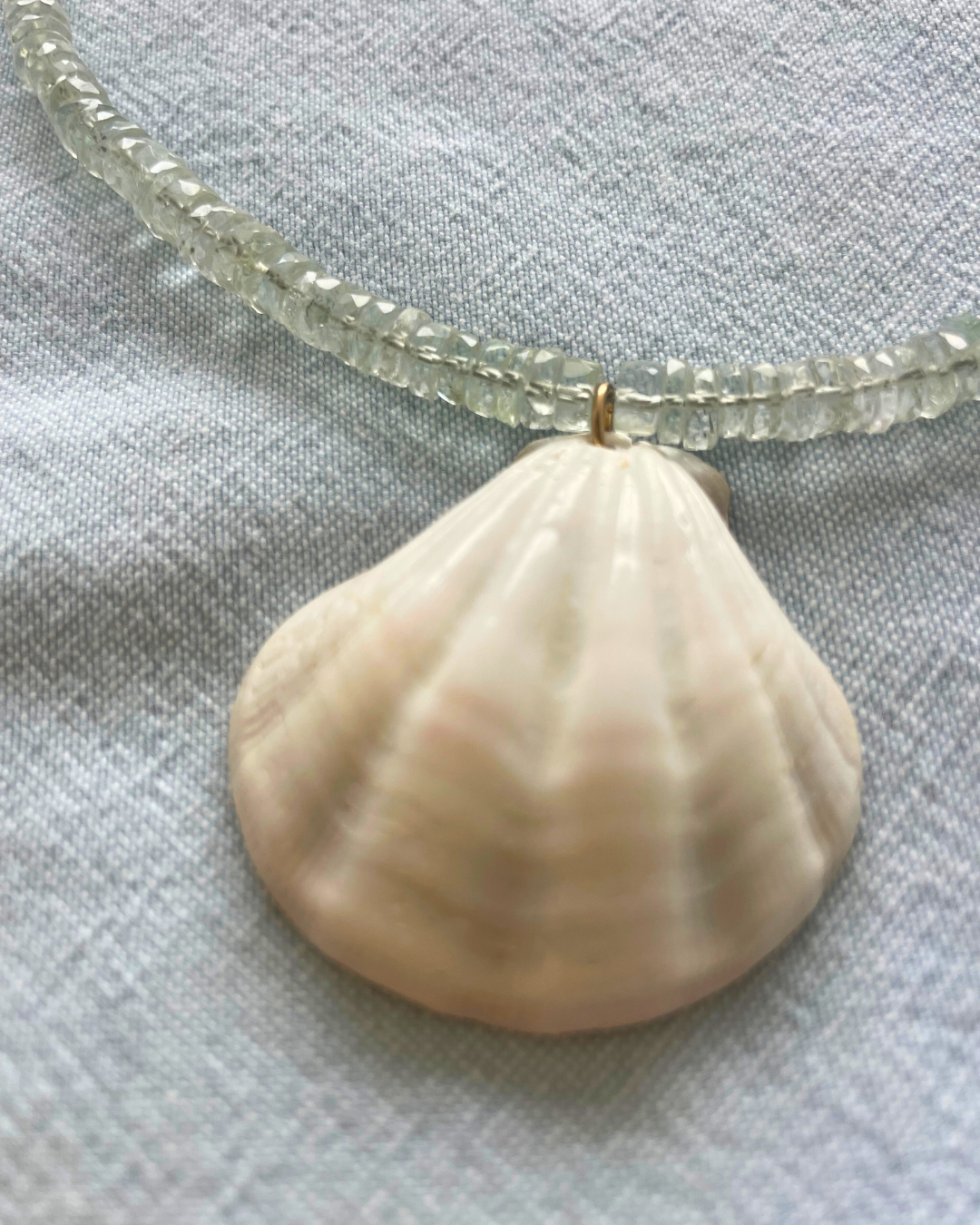 Seaglass - Green Amethyst Shell Necklace