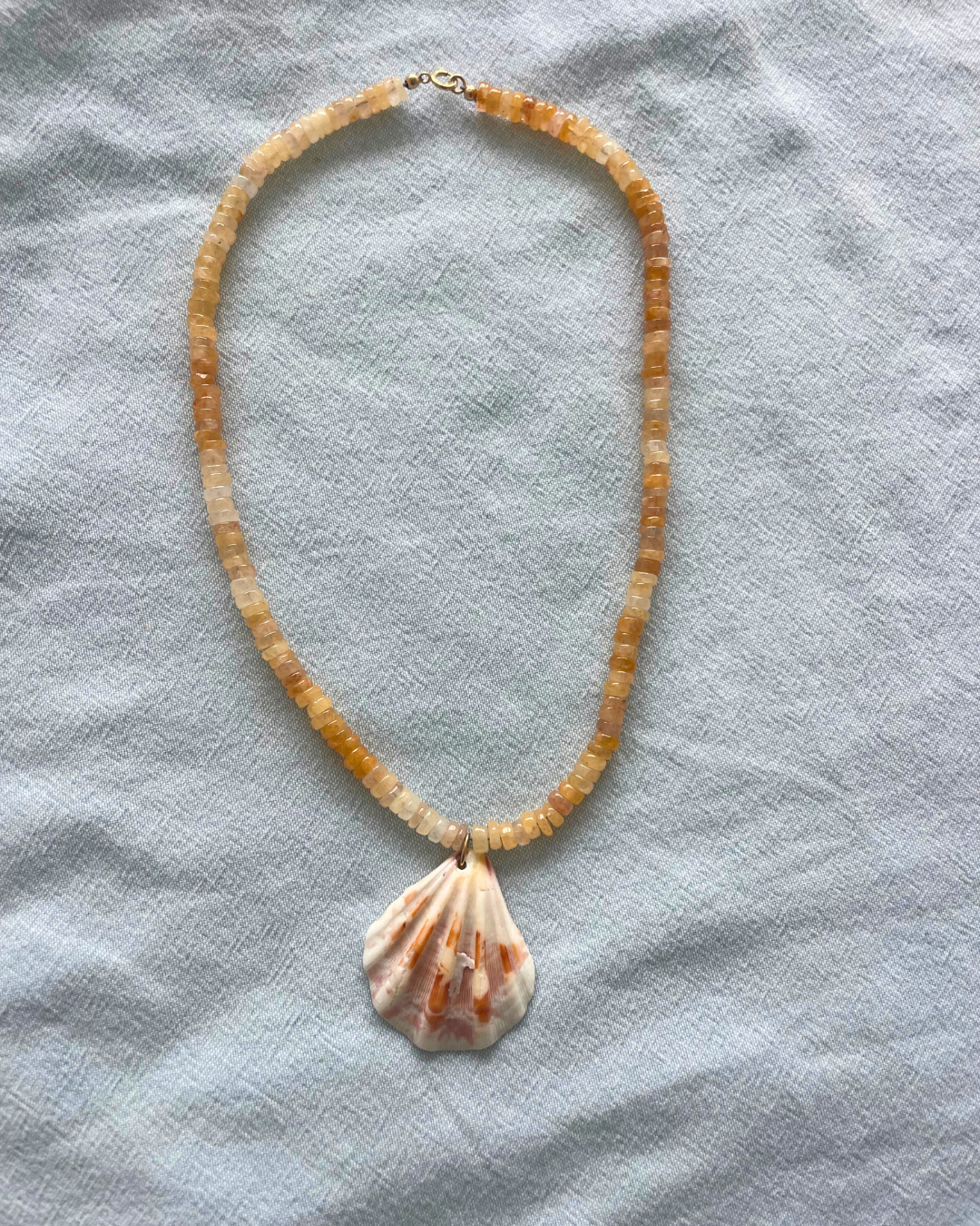 Marigold 1 - Yellow Opal Shell Necklace
