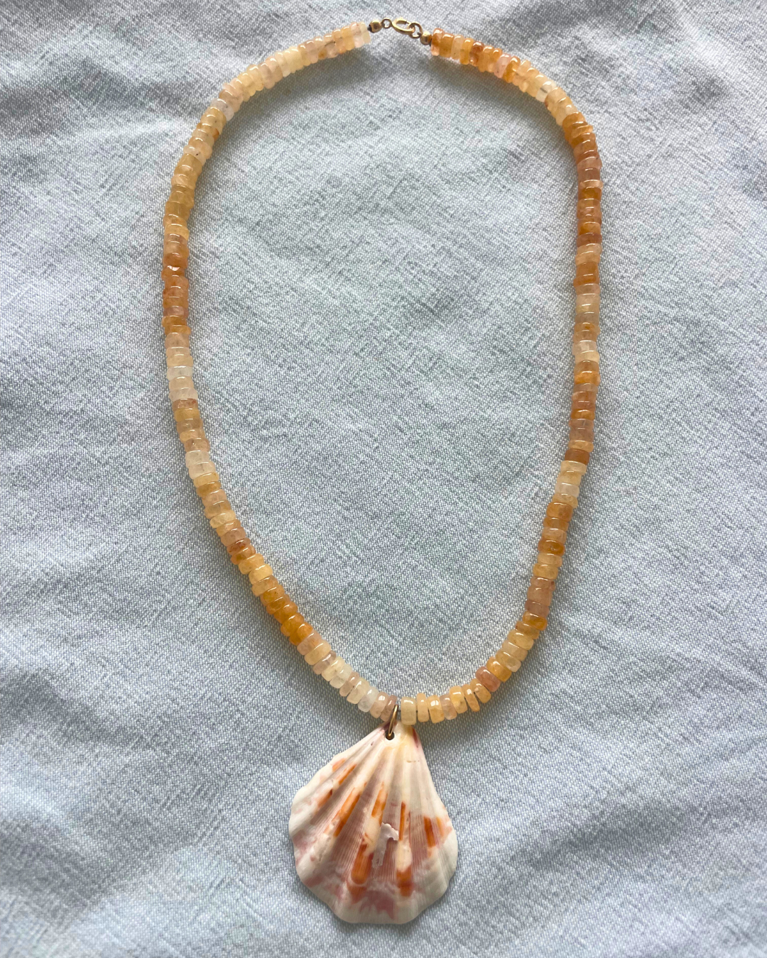 Marigold 1 - Yellow Opal Shell Necklace