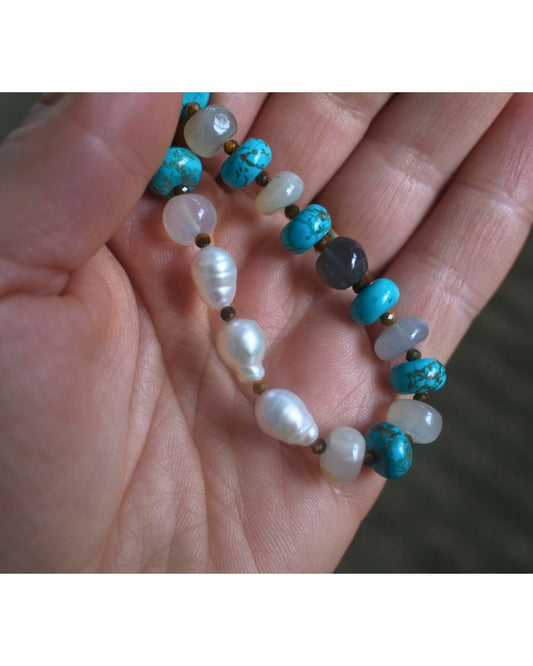 Turquoise and Moonstone Necklace