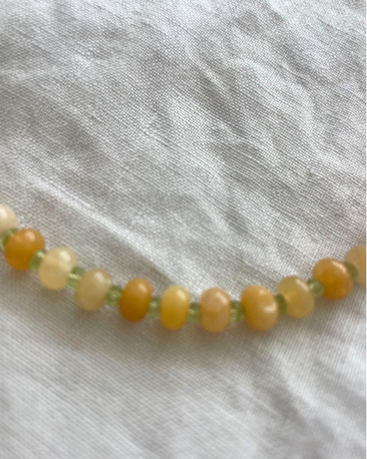 Yellow Jade with Green Peridot