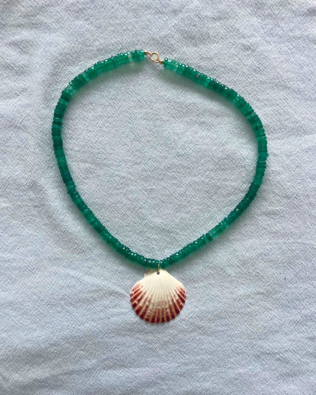 Jade Cove - Green Onyx Shell Necklace