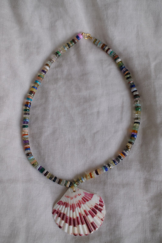 Pebble 3 - Mixed Amethyst Shell Necklace