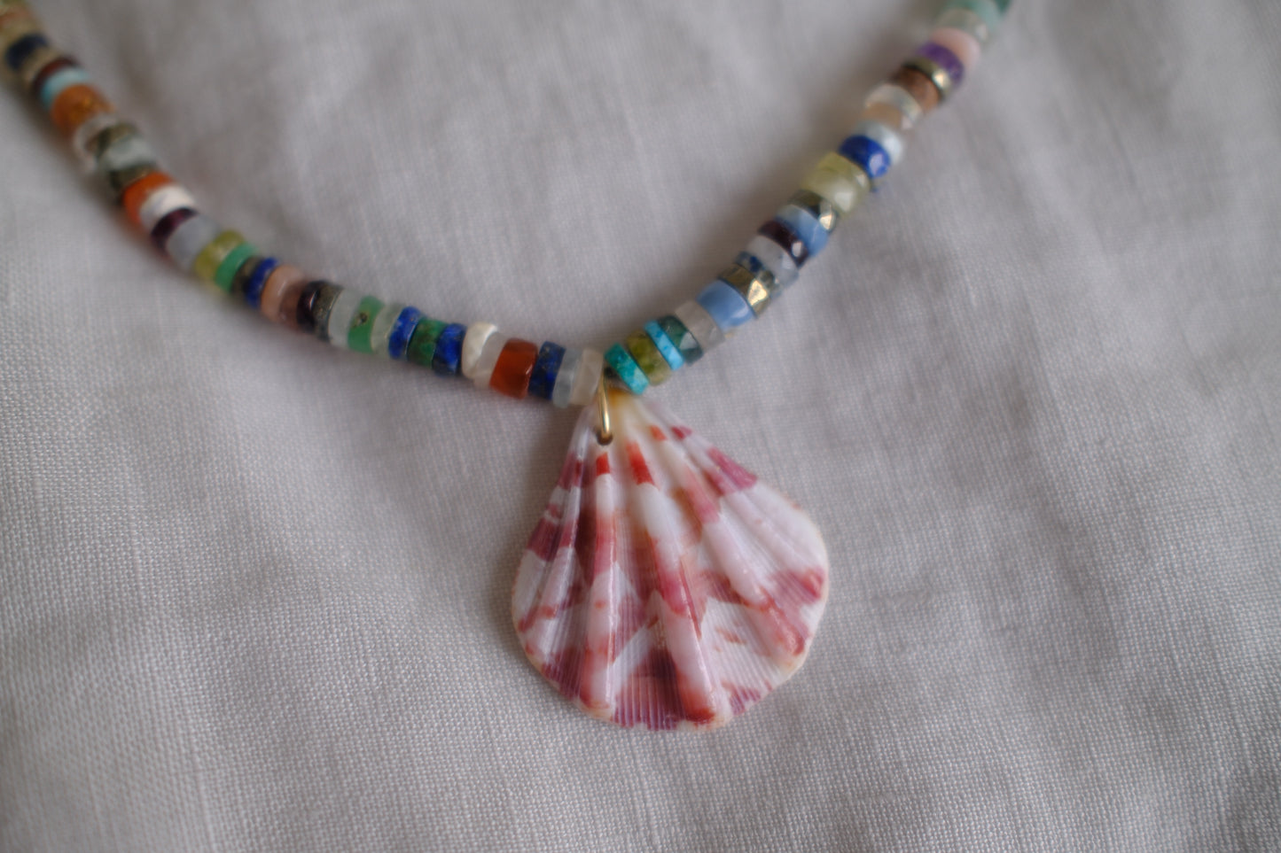 Pebble 4 - Mixed Amethyst Shell Necklace
