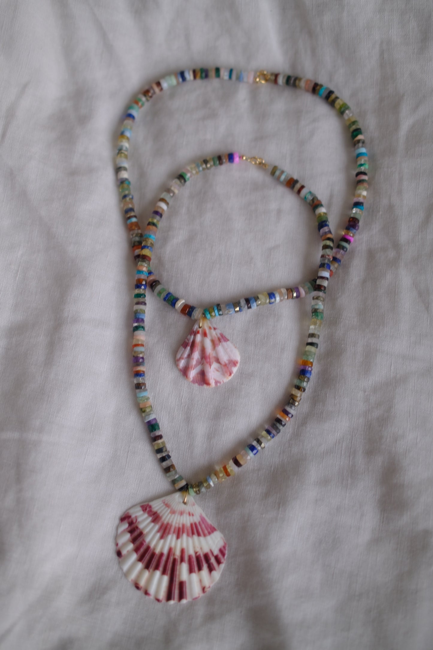 Pebble 4 - Mixed Amethyst Shell Necklace