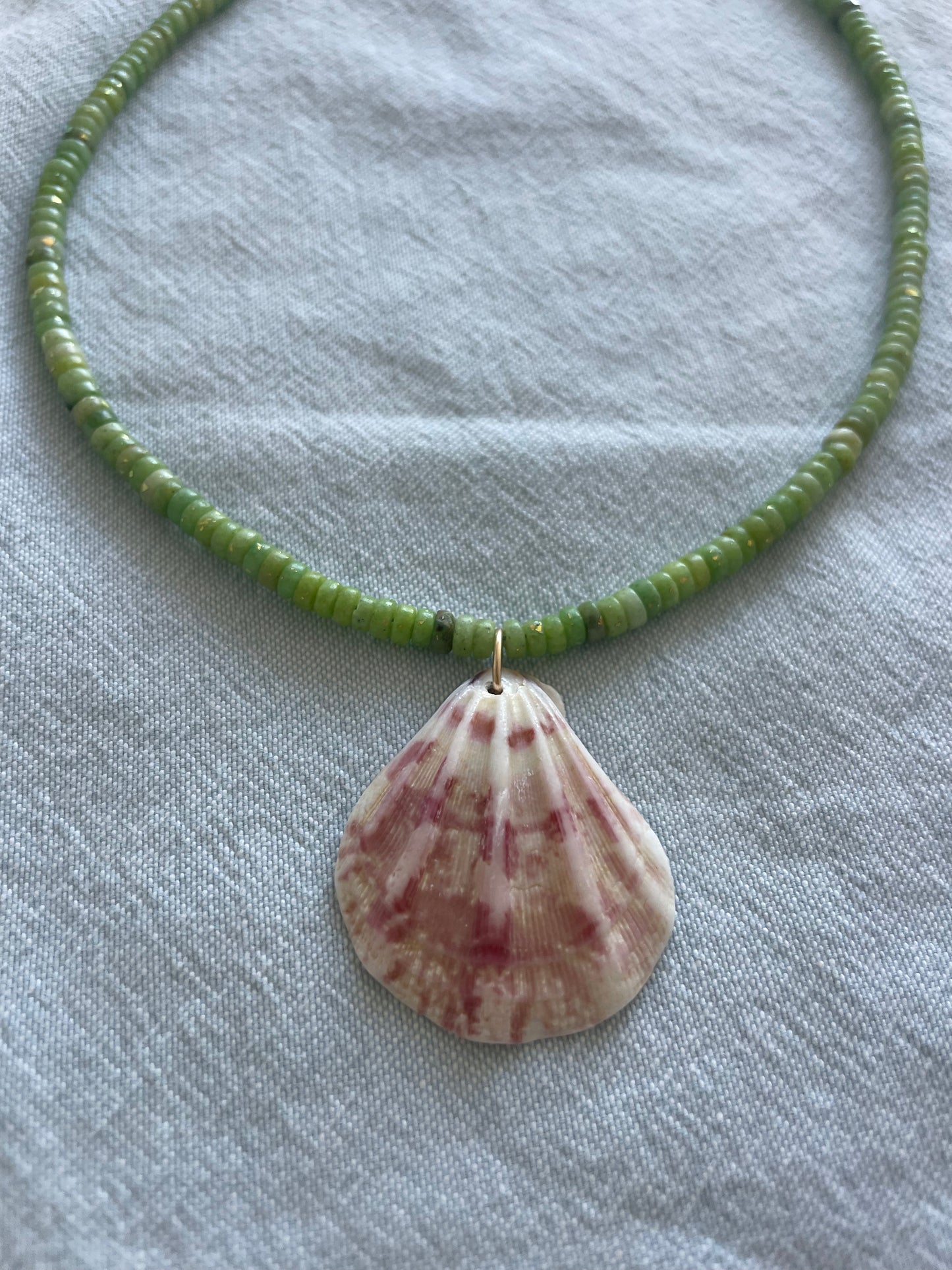 Lush - Lime Green Pyrite Shell Necklace