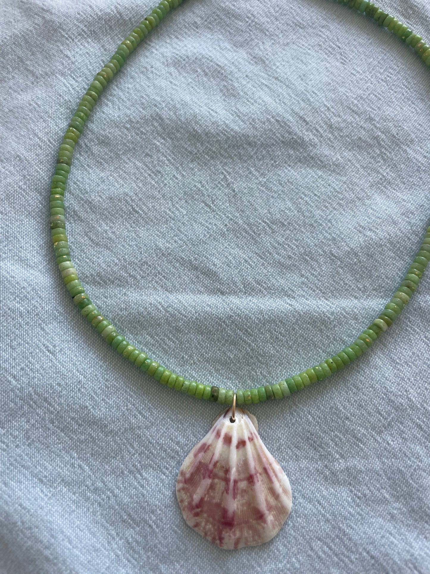 Lush - Lime Green Pyrite Shell Necklace