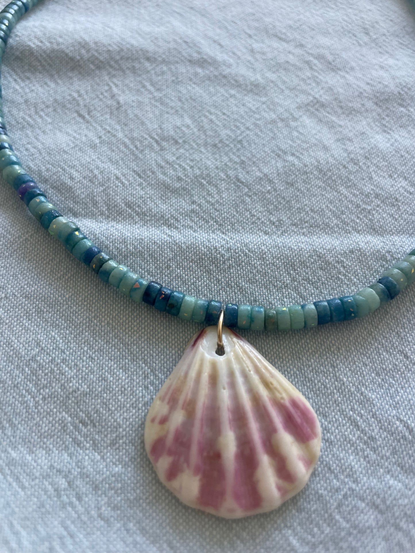 Drift - Sky Blue Pyrite Shell Necklace
