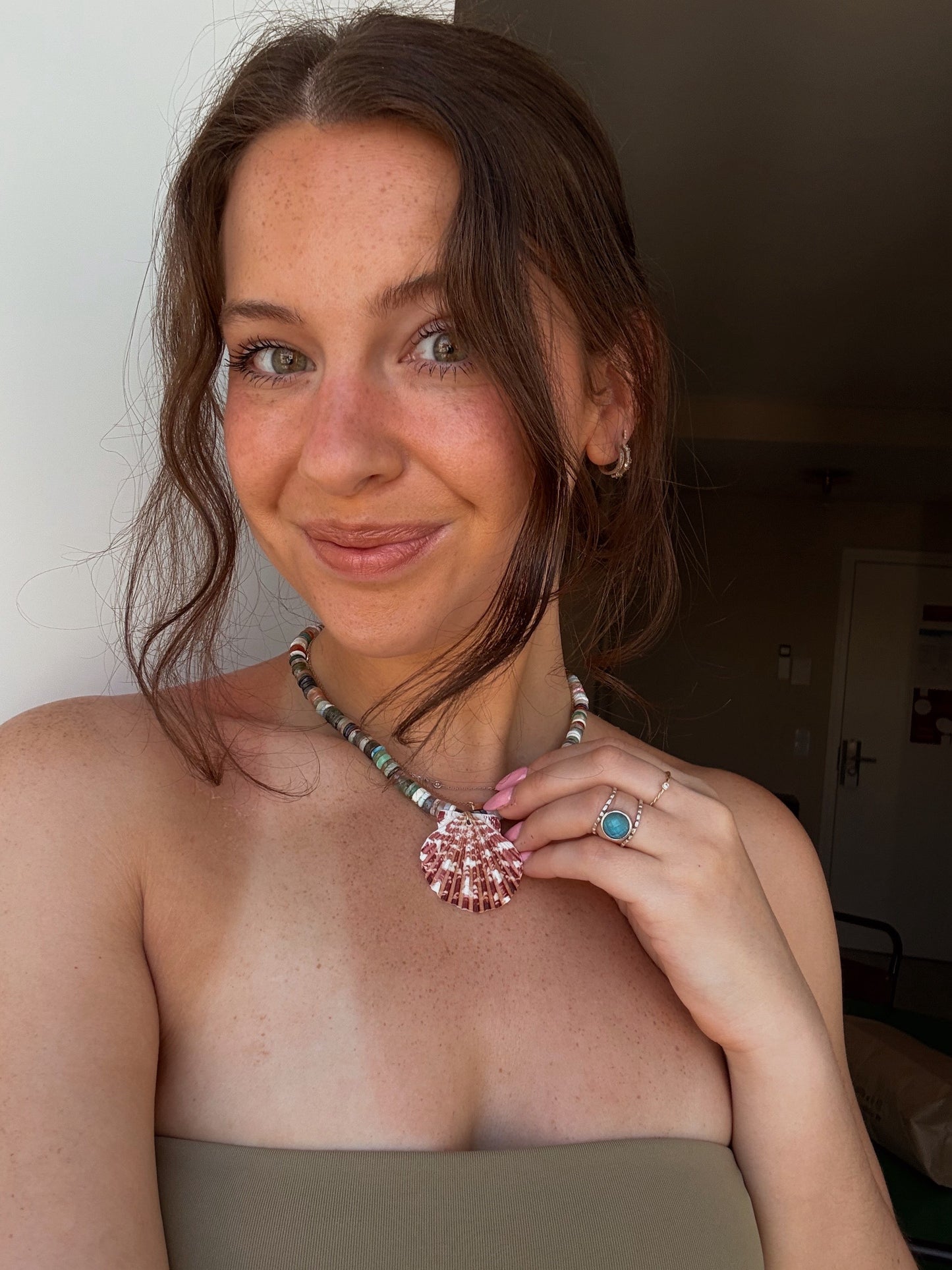 Pebble 4 - Mixed Amethyst Shell Necklace