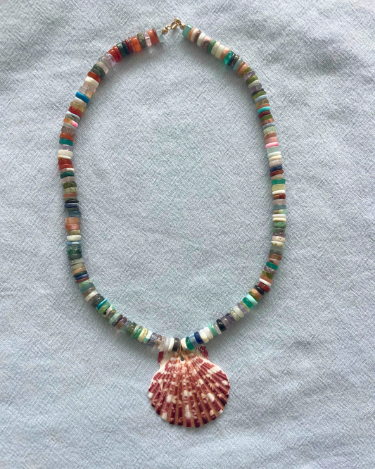 Pebble - Mixed Amethyst Shell Necklace