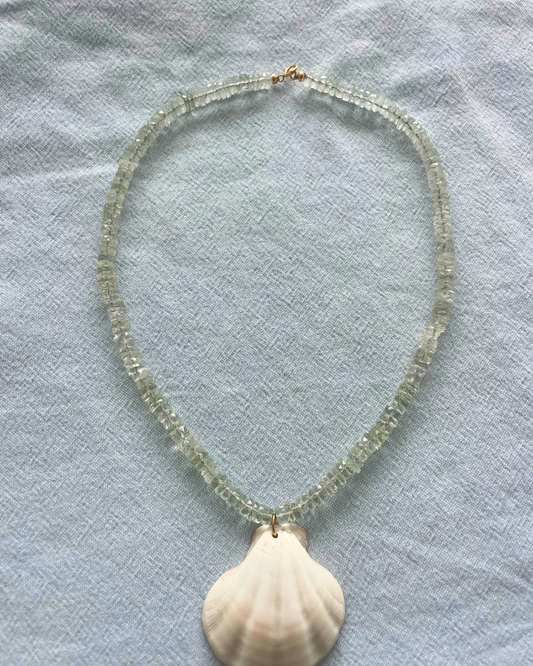 Seaglass - Green Amethyst Shell Necklace