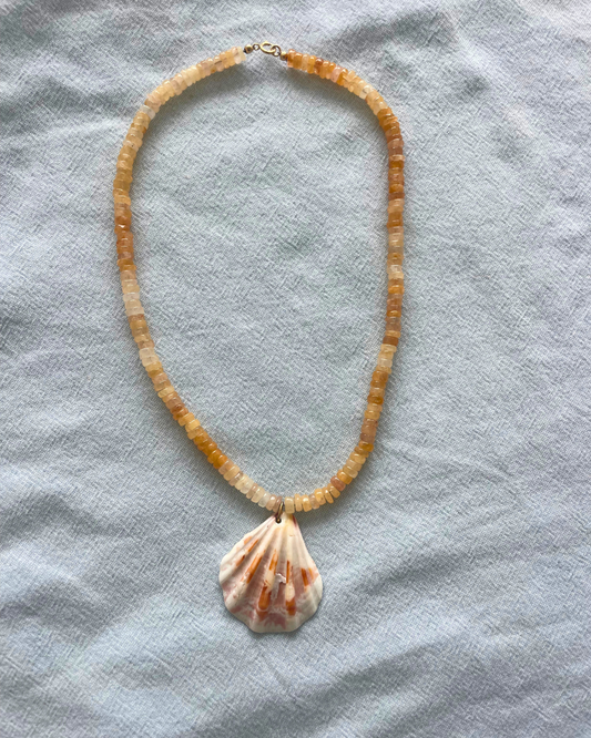Marigold 1 - Yellow Opal Shell Necklace