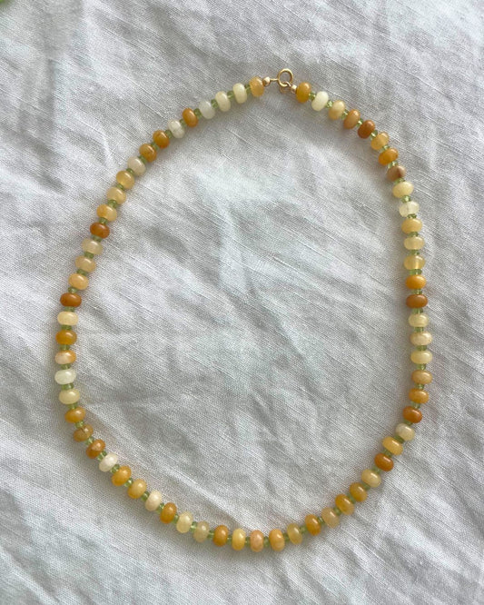 Yellow Jade with Green Peridot