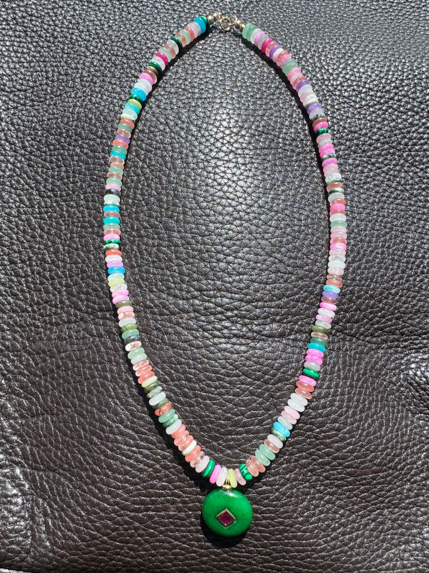 Multicolor beads with charm pendant