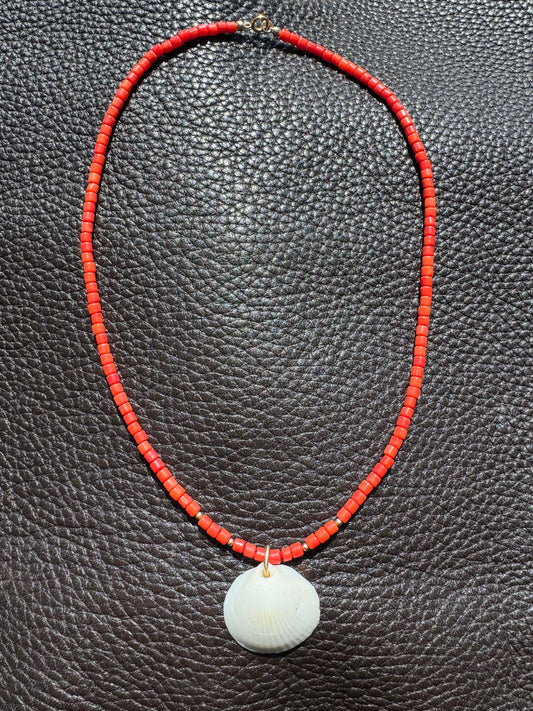 Coral Shell Necklace (small shell)