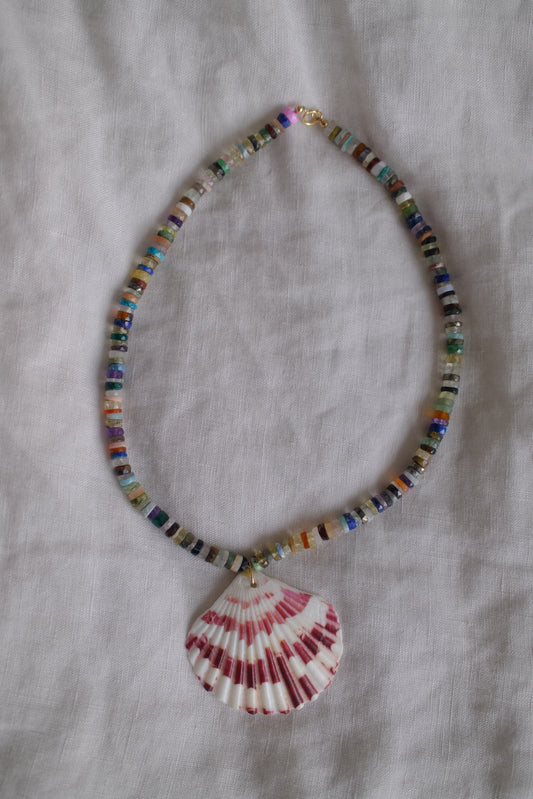 Pebble 3 - Mixed Amethyst Shell Necklace