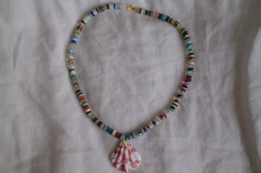 Pebble 4 - Mixed Amethyst Shell Necklace