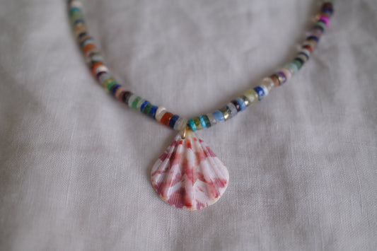 Pebble 4 - Mixed Amethyst Shell Necklace