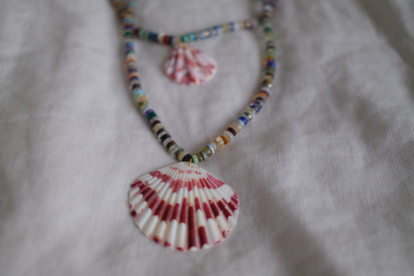 Pebble 3 - Mixed Amethyst Shell Necklace