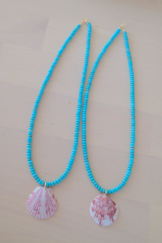 Turquoise Shell Necklace (thinner beads)