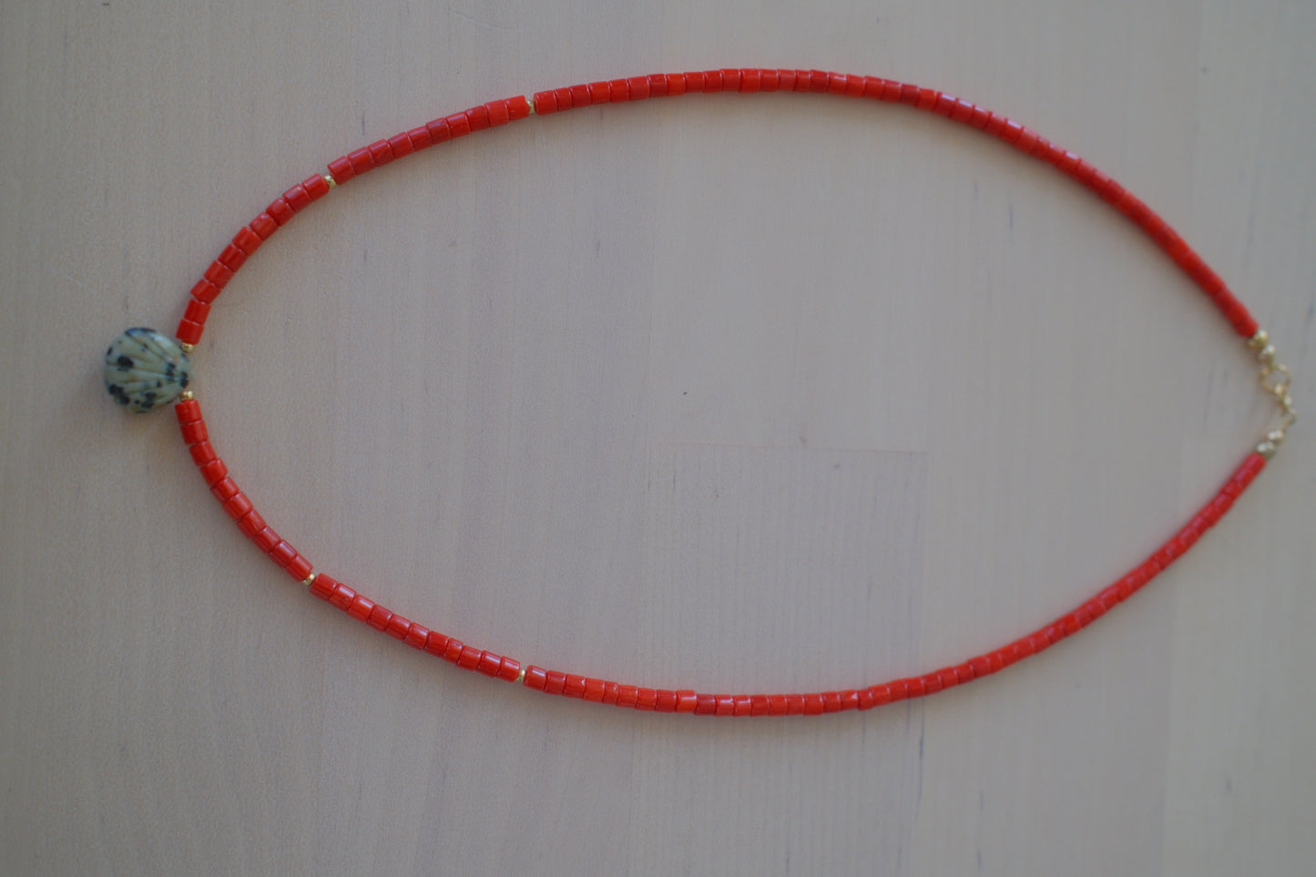 Dalmatian Shell + Coral Beads