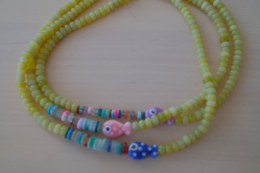 Ceramic Fish Bead Necklace