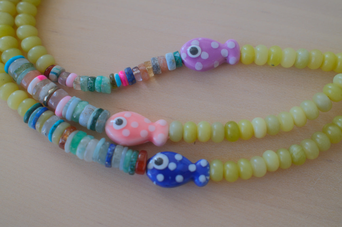 Ceramic Fish Bead Necklace