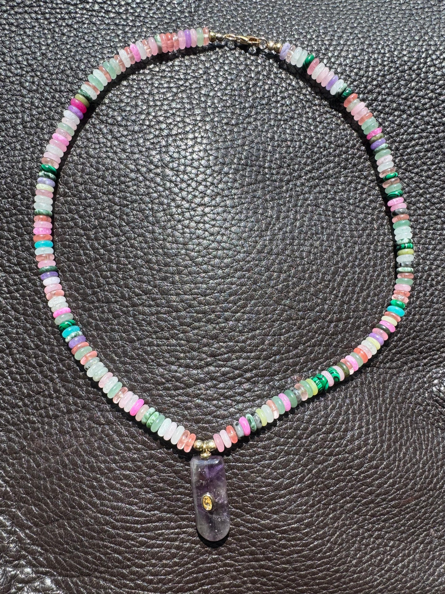 Multicolor beads with charm pendant