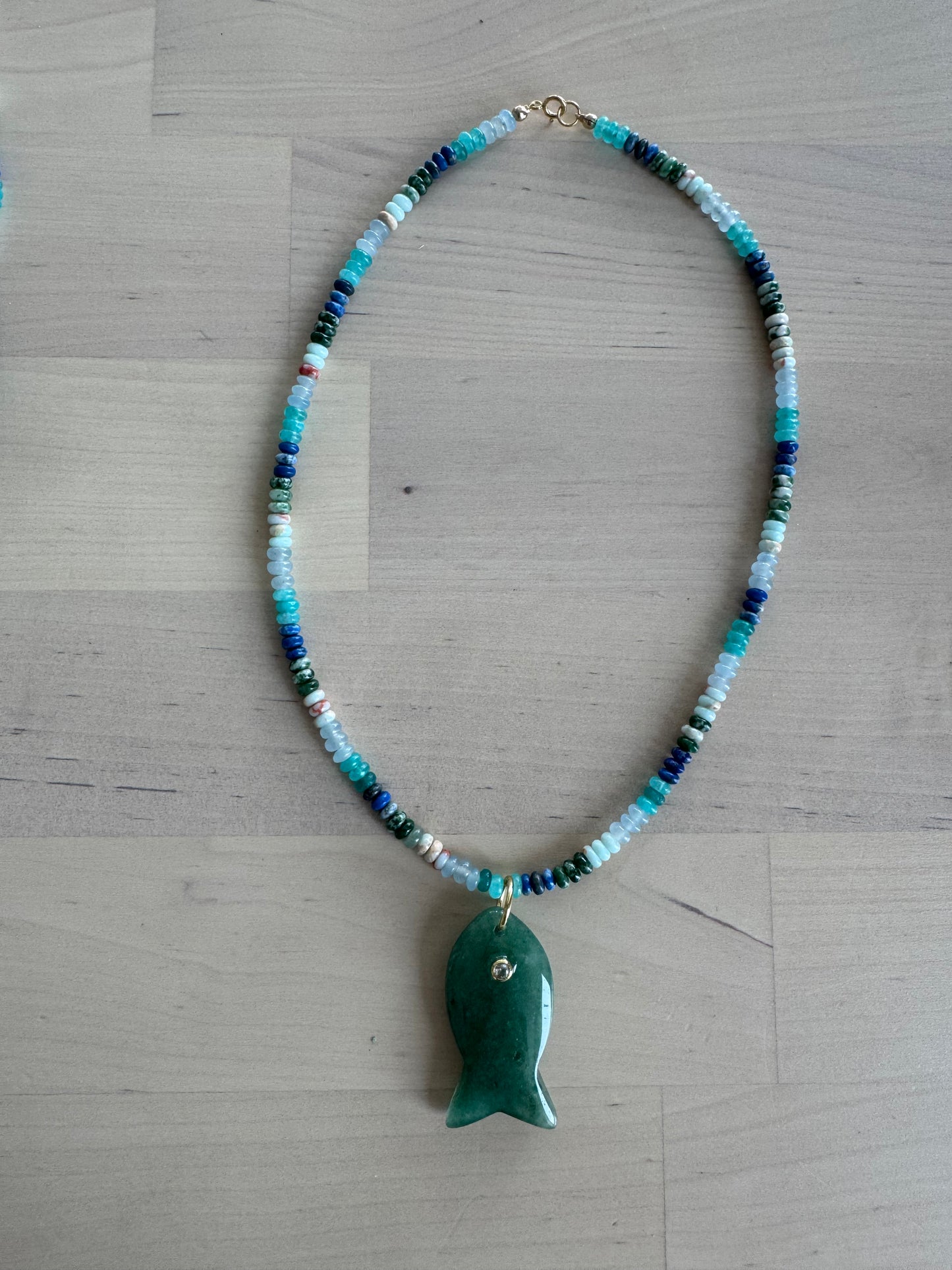 Blue Gemstones + Blue/Green Fish