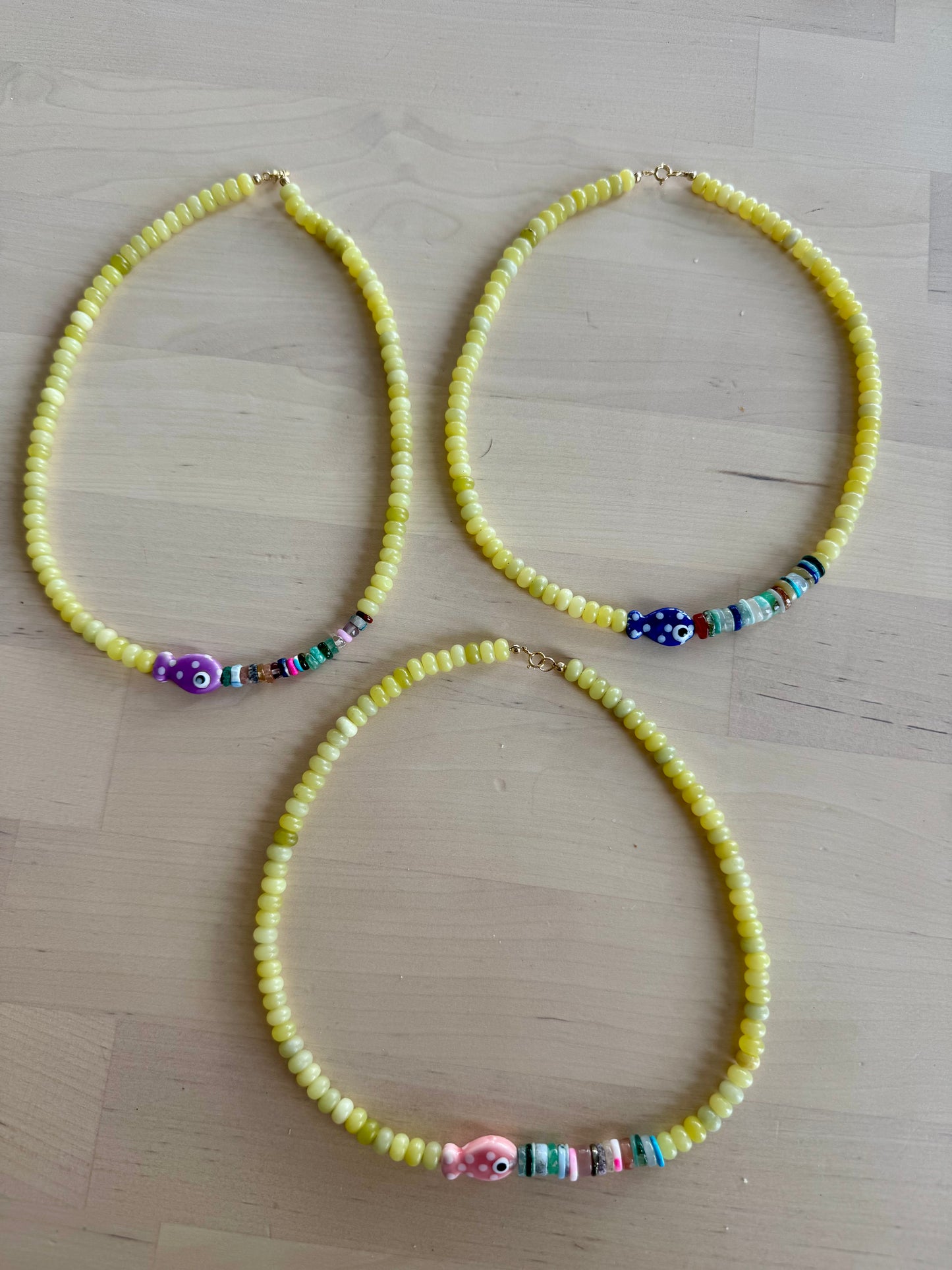 Ceramic Fish Bead Necklace