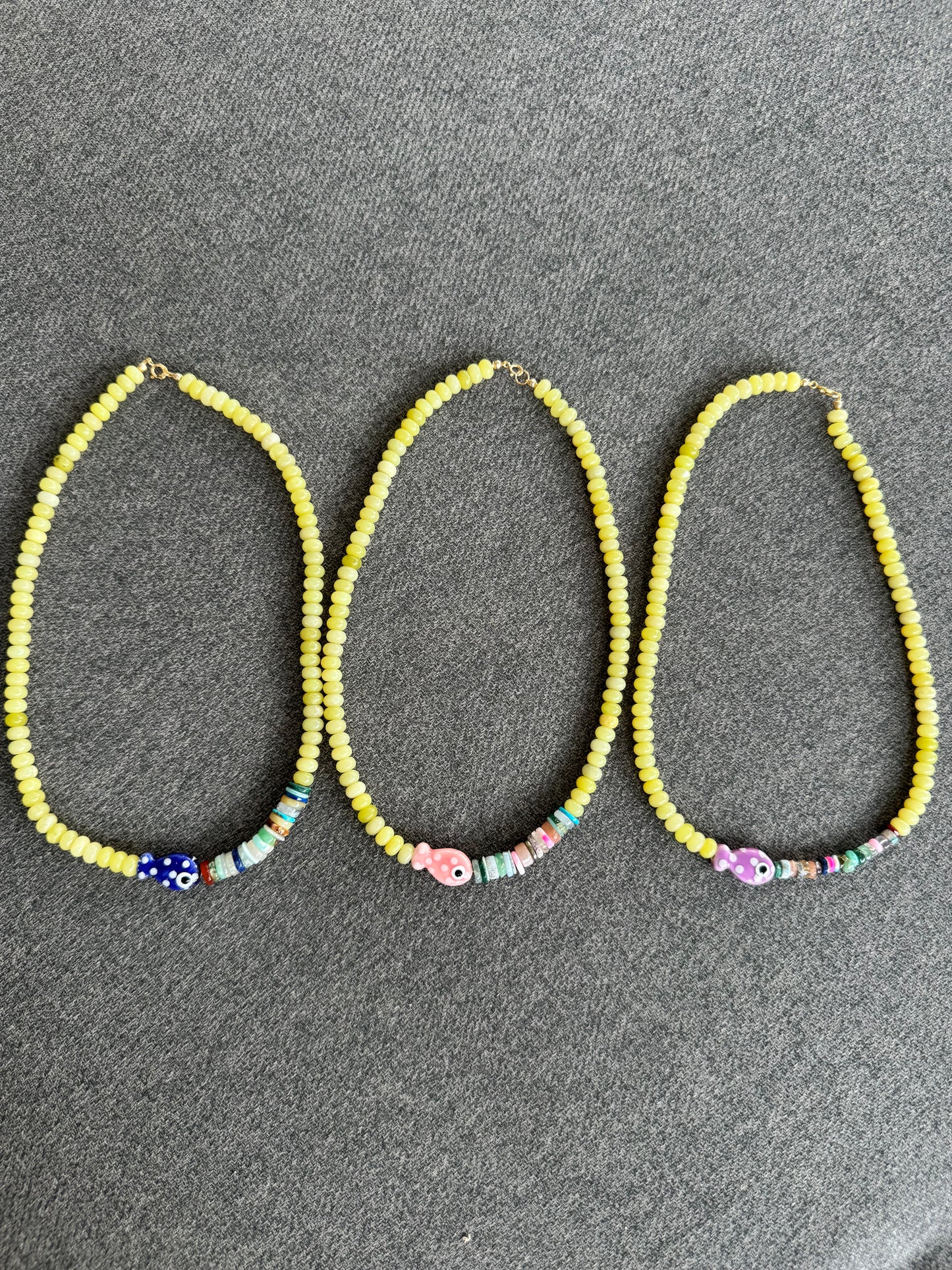 Ceramic Fish Bead Necklace