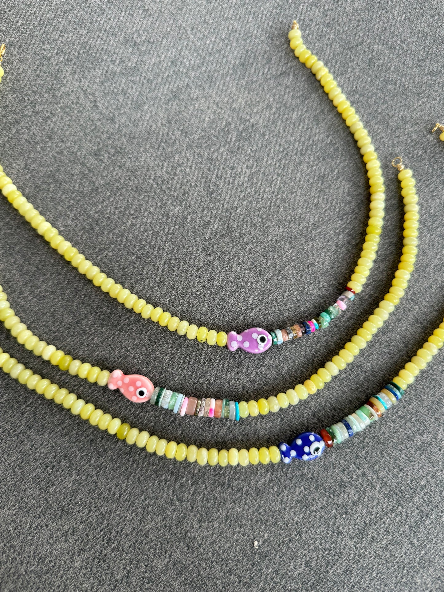 Ceramic Fish Bead Necklace