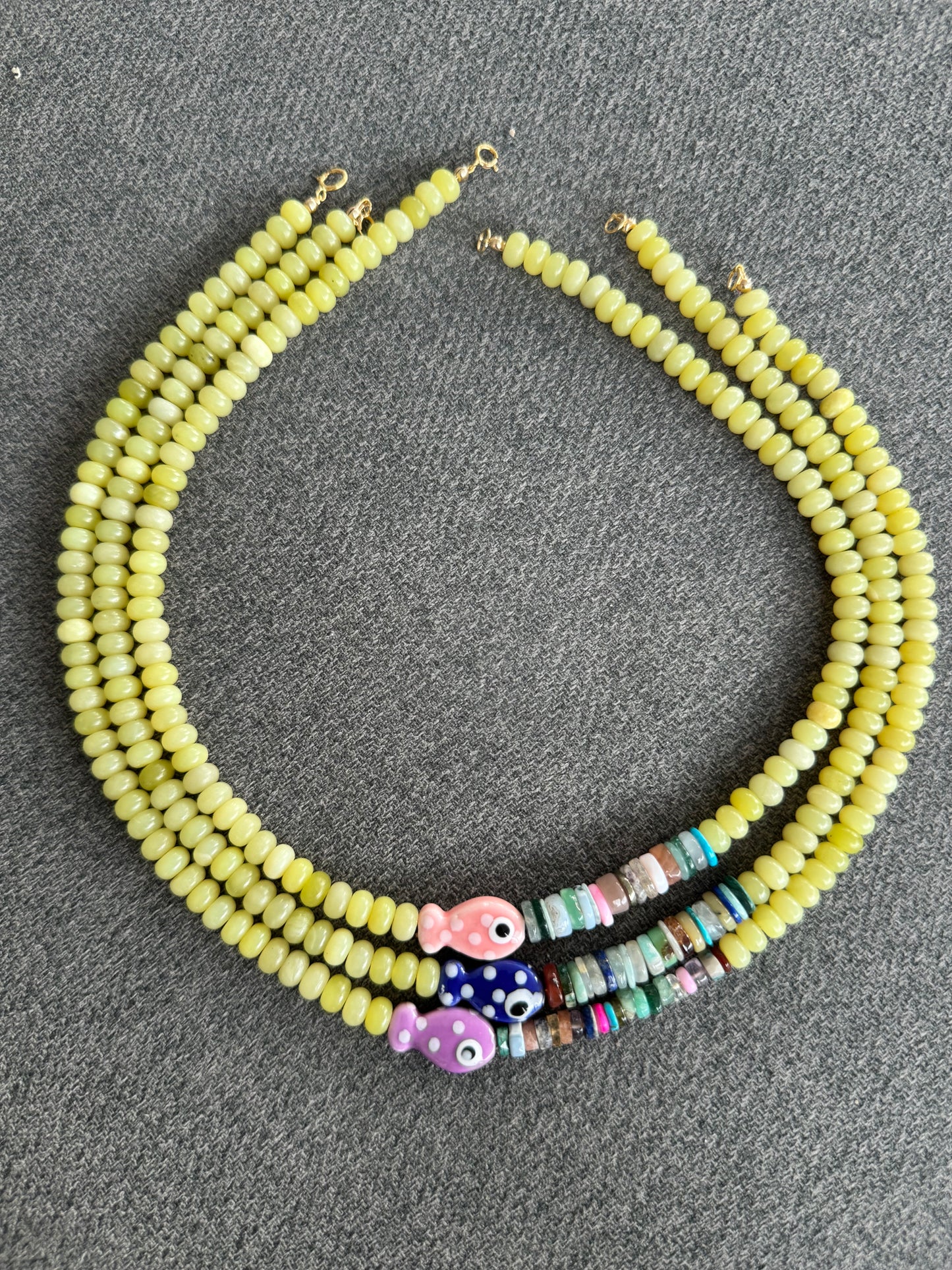 Ceramic Fish Bead Necklace