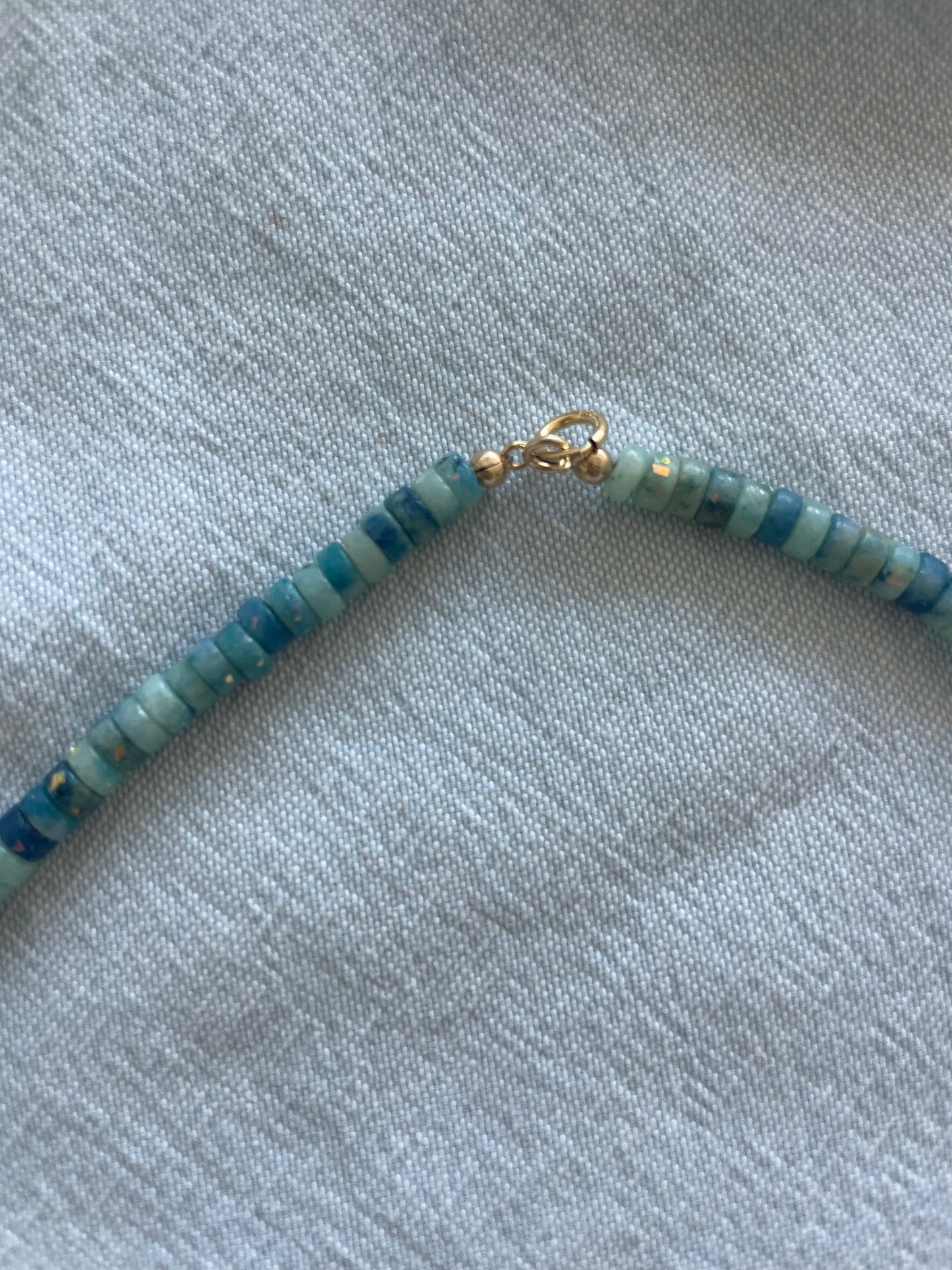Drift - Sky Blue Pyrite Shell Necklace