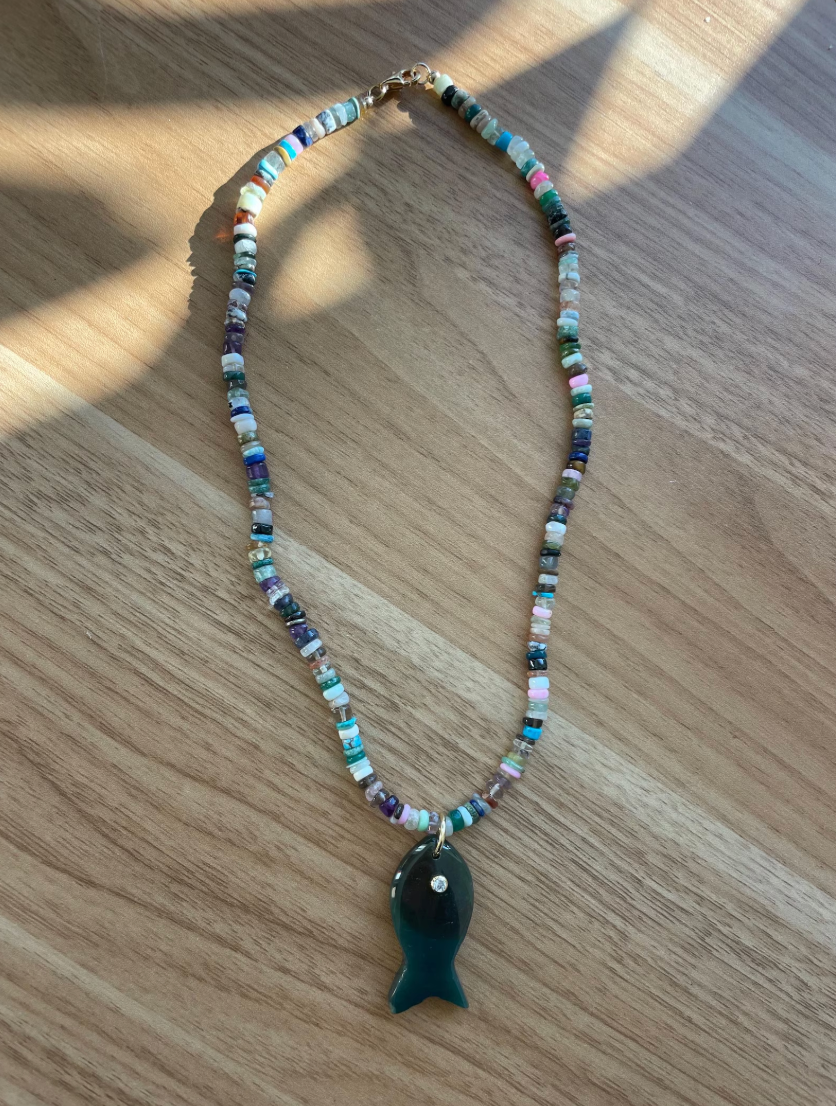 Fish Necklace: Mixed Amethyst