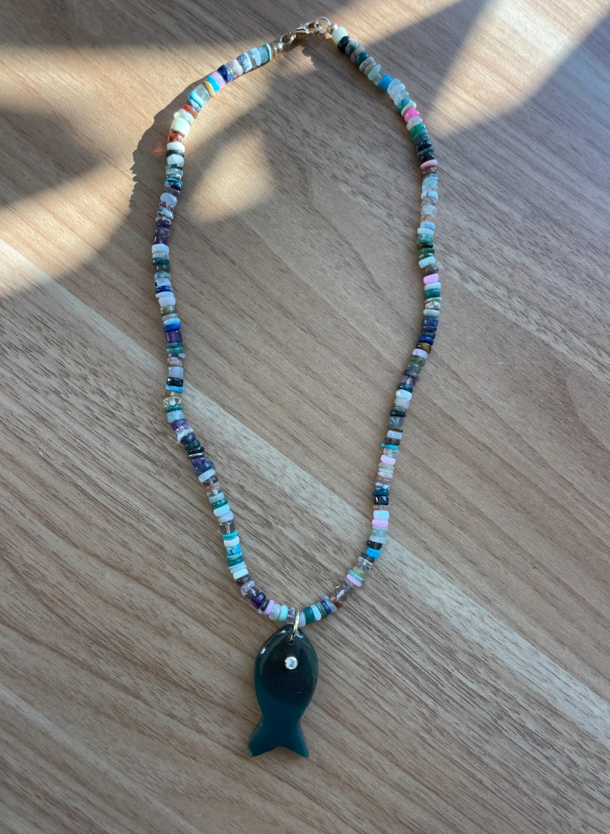 Fish Necklace: Mixed Amethyst